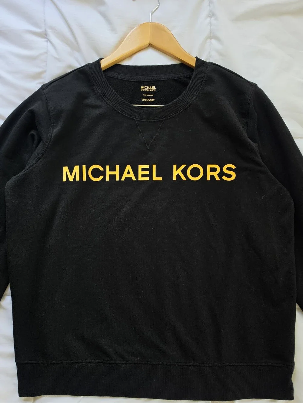 Michael Kors Black Crewneck Sweatshirt with Gold Logo